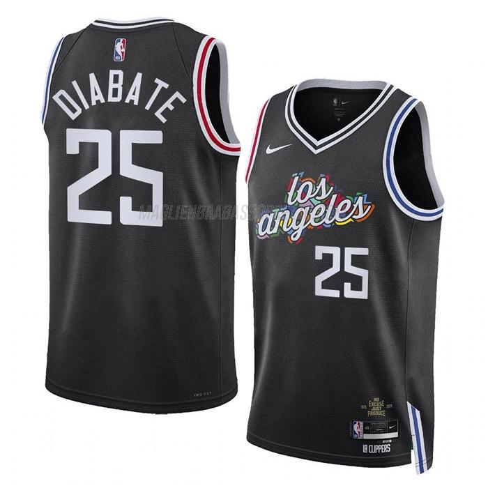 maglia moussa diabate los angeles clippers di 25 uomo city edition 2023 nero