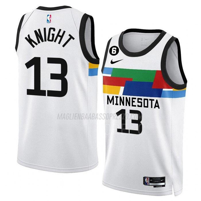 maglia nathan knight minnesota timberwolves di 13 uomo city edition 2023 bianco