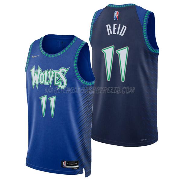 maglia naz reid minnesota timberwolves di 11 uomo city edition 2022 blu