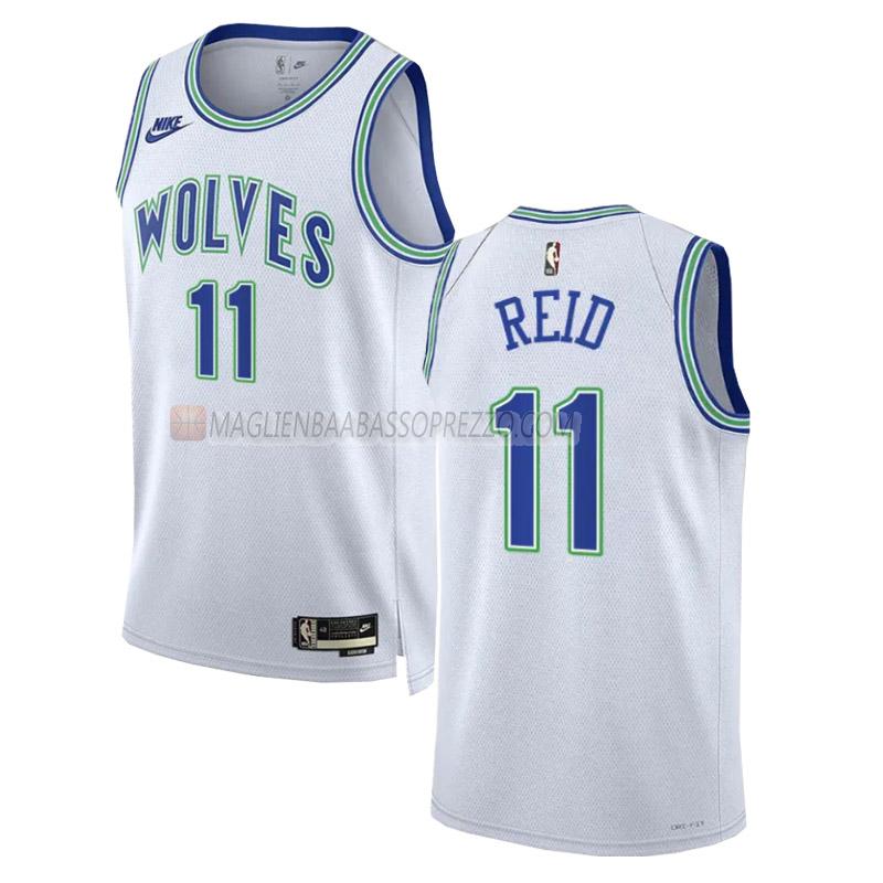 maglia naz reid minnesota timberwolves di 11 uomo classic edition 2023-24 bianco