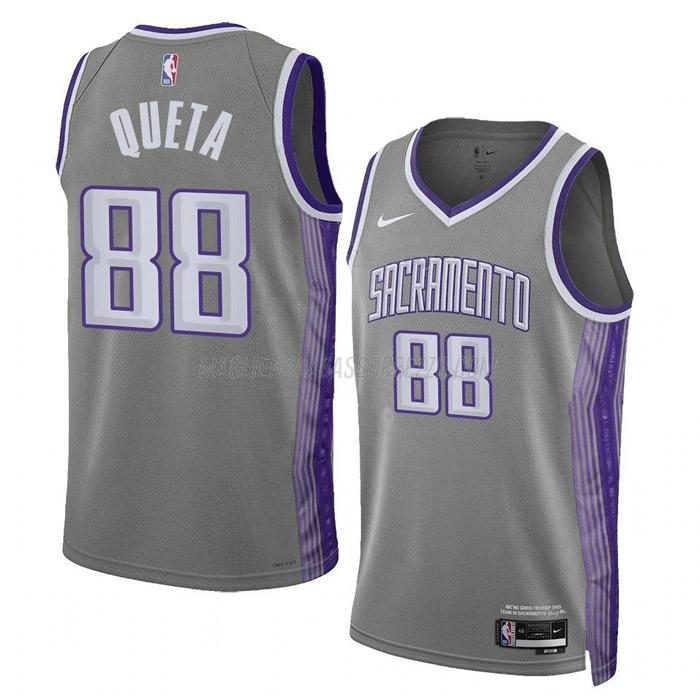 maglia neemias queta sacramento kings di 88 uomo city edition 2023 grigio