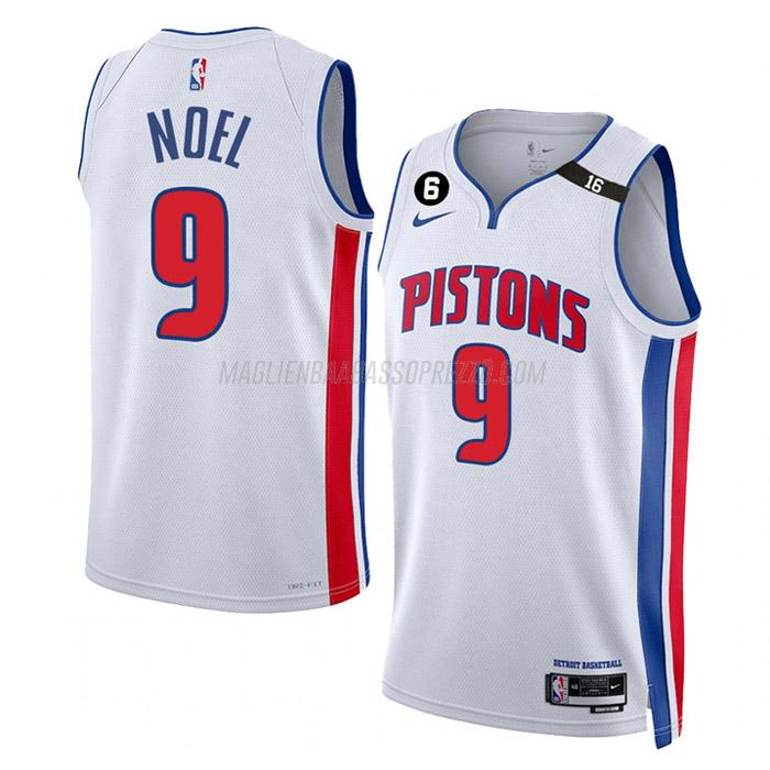 maglia nerlens noel detroit pistons di 9 uomo association edition 2023 bianco