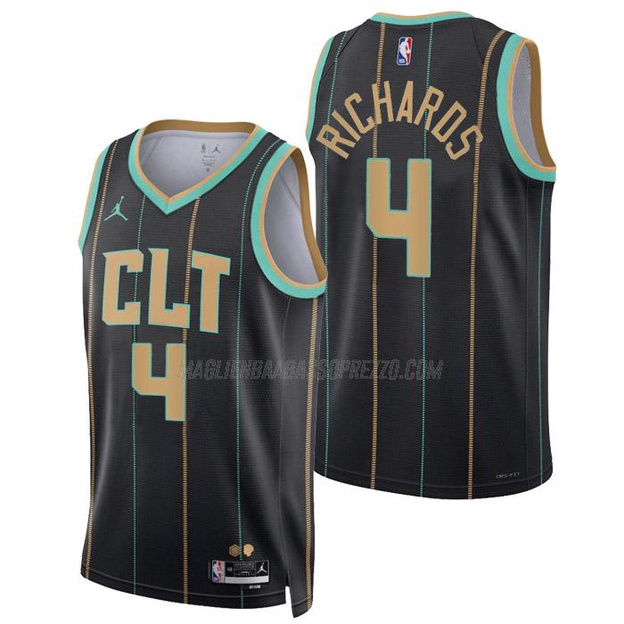 maglia nick richards charlotte hornets di 4 uomo city edition 2023 nero