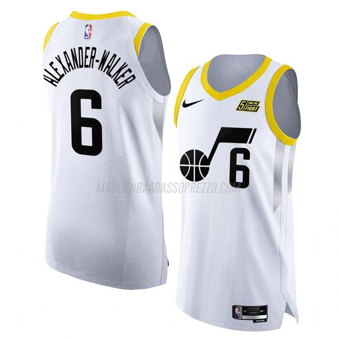 maglia nickeil alexander-walker utah jazz di 6 uomo association edition 2023 bianco