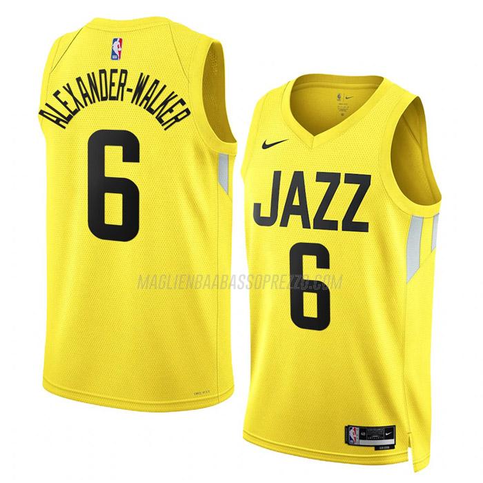 maglia nickeil alexander-walker utah jazz di 6 uomo icon edition 2023 giallo