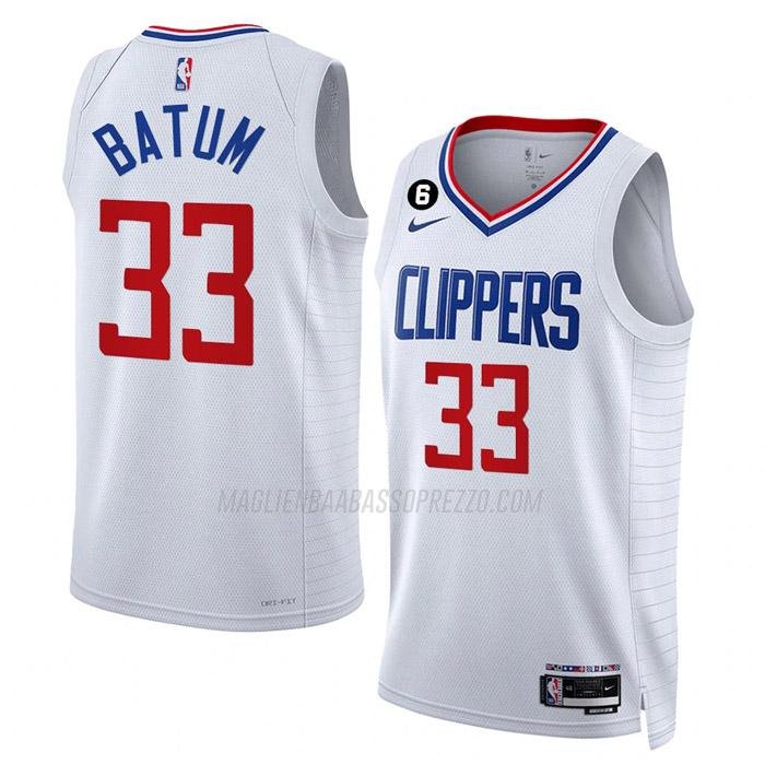 maglia nicolas batum los angeles clippers di 33 uomo association edition 2023 bianco