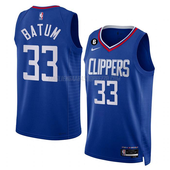 maglia nicolas batum los angeles clippers di 33 uomo icon edition 2023 blu