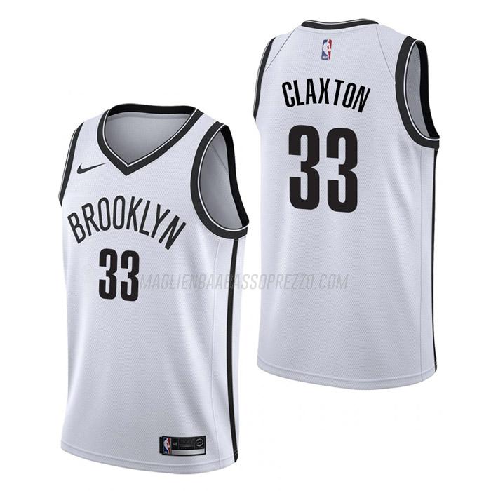 maglia nicolas claxton brooklyn nets di 33 uomo association edition 2023 bianco