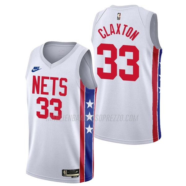 maglia nicolas claxton brooklyn nets di 33 uomo classic edition 2023 bianco