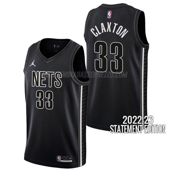 maglia nicolas claxton brooklyn nets di 33 uomo statement edition 2023 nero