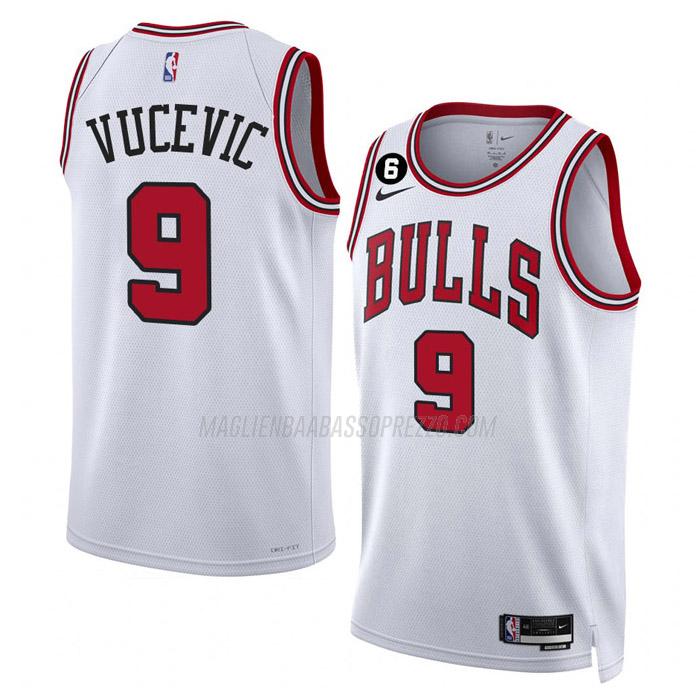 maglia nikola vucevic chicago bulls di 9 uomo association edition 2023 bianco