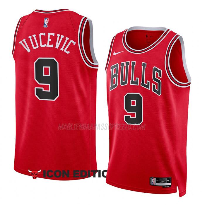 maglia nikola vucevic chicago bulls di 9 uomo icon edition 2023 rosso