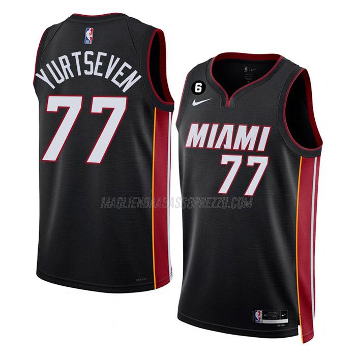 maglia omer yurtseven miami heat di 6 uomo icon edition 2023 nero