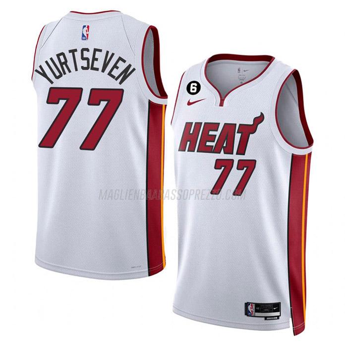 maglia omer yurtseven miami heat di 77 uomo association edition 2023 bianco