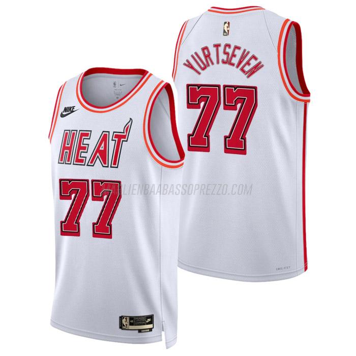 maglia omer yurtseven miami heat di 77 uomo classic edition 2023 bianco