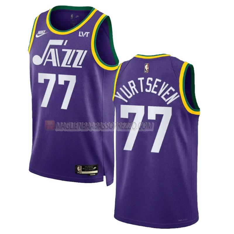 maglia omer yurtseven utah jazz di 77 uomo classic edition 2023-24 viola