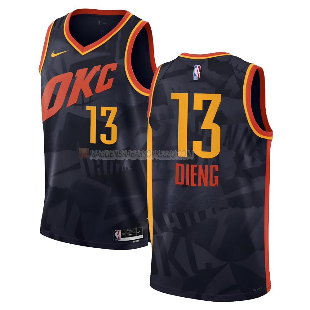 maglia ousmane dieng oklahoma city thunder di 13 uomo city edition 2023-24 nero