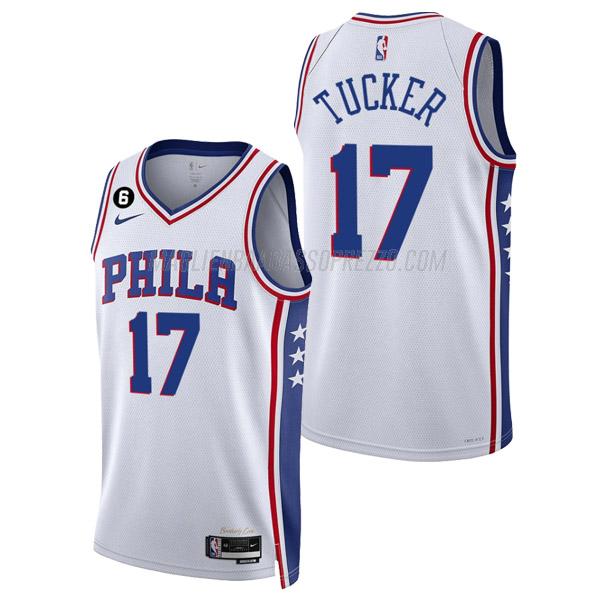 maglia p.j. tucker philadelphia 76ers di 17 uomo association edition 2023 bianco