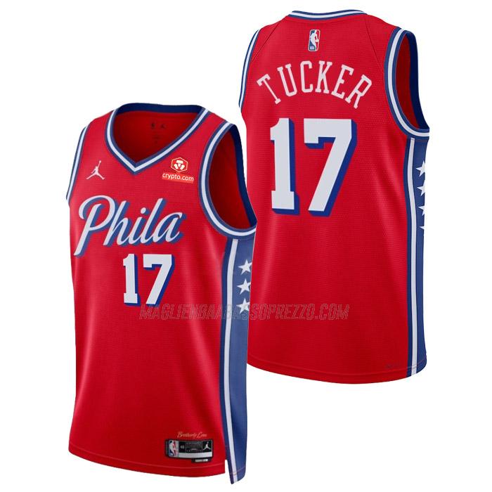 maglia p.j. tucker philadelphia 76ers di 17 uomo statement edition 2023 rosso