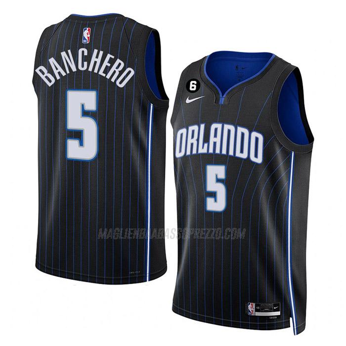 maglia paolo banchero orlando magic di 5 uomo icon edition 2023 nero