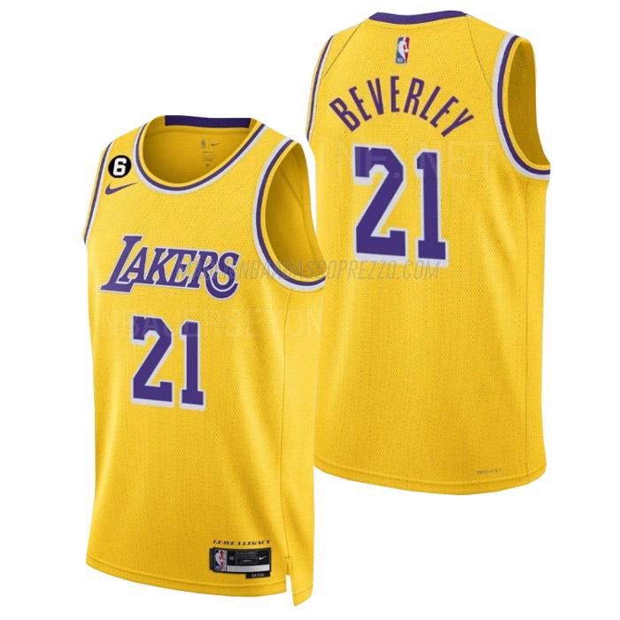 maglia patrick beverley los angeles lakers di 21 uomo icon edition 2023 giallo