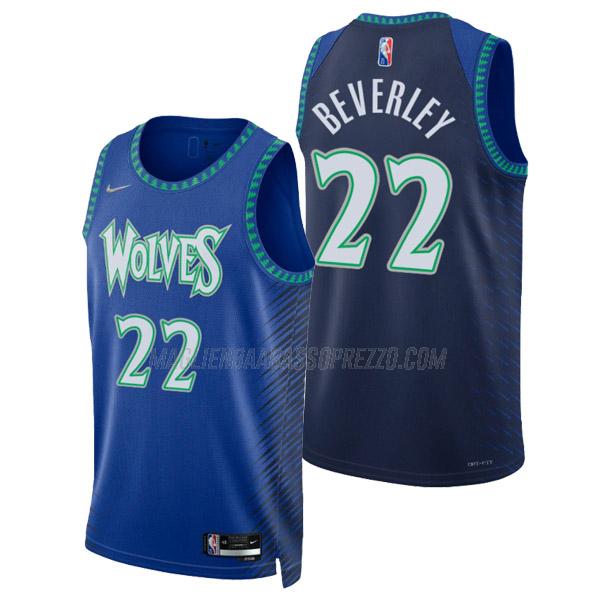 maglia patrick beverley minnesota timberwolves di 22 uomo city edition 2022 blu