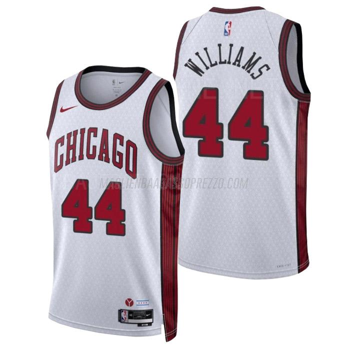 maglia patrick williams chicago bulls di 44 uomo city edition 2023 bianco