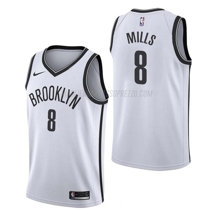 maglia patty mills brooklyn nets di 8 uomo association edition 2023 bianco