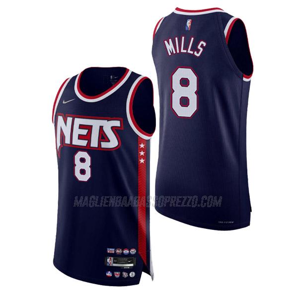 maglia patty mills brooklyn nets di 8 uomo city edition 2022 blu navy