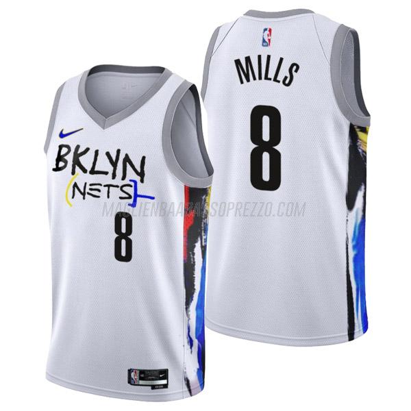 maglia patty mills brooklyn nets di 8 uomo city edition 2023 bianco