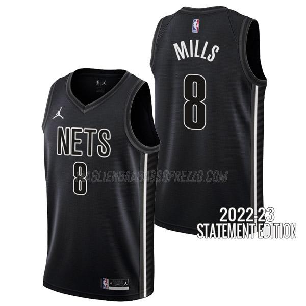 maglia patty mills brooklyn nets di 8 uomo statement edition 2023 nero