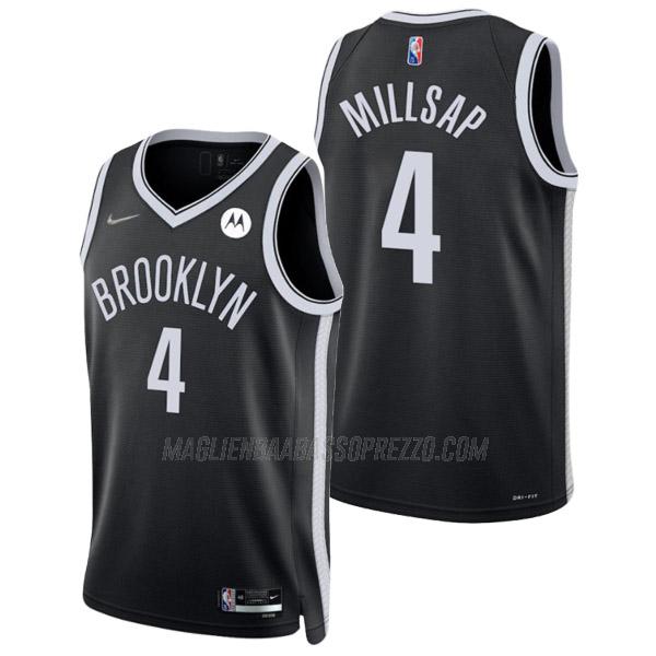 maglia paul millsap brooklyn nets di 4 uomo icon edition 2022 nero