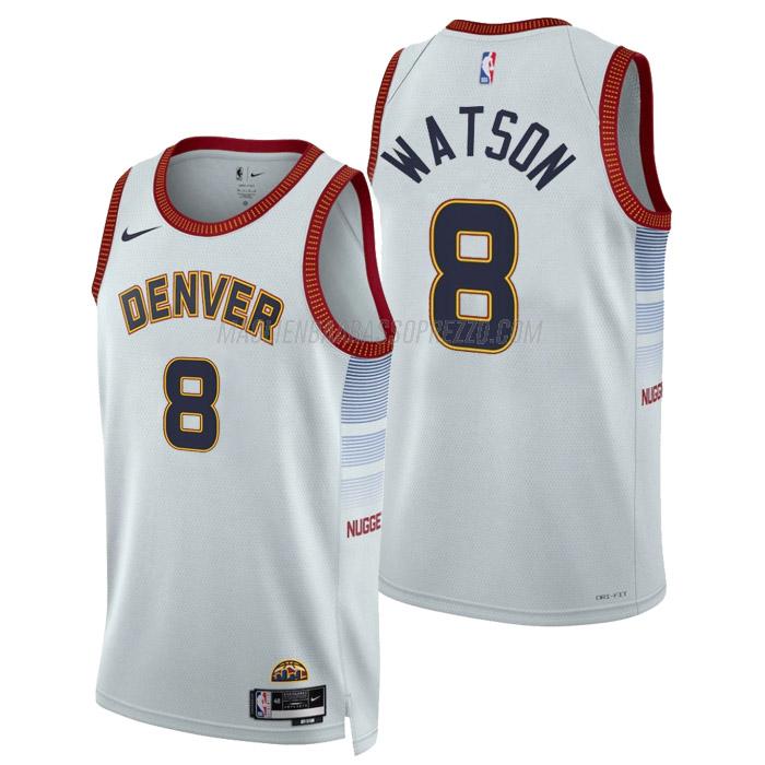 maglia peyton watson denver nuggets di 8 uomo city edition 2023 bianco