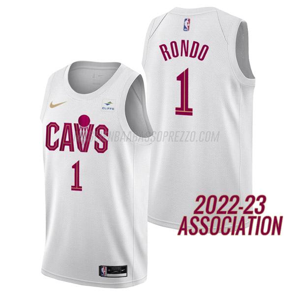 maglia rajon rondo cleveland cavaliers di 1 uomo association edition 2023 bianco