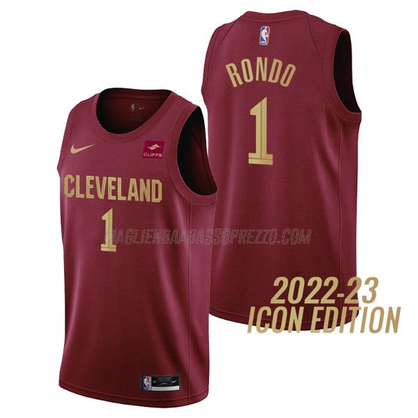 maglia rajon rondo cleveland cavaliers di 1 uomo icon edition 2023 rosso