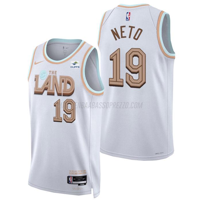 maglia raul neto cleveland cavaliers di 19 uomo city edition 2023 bianco