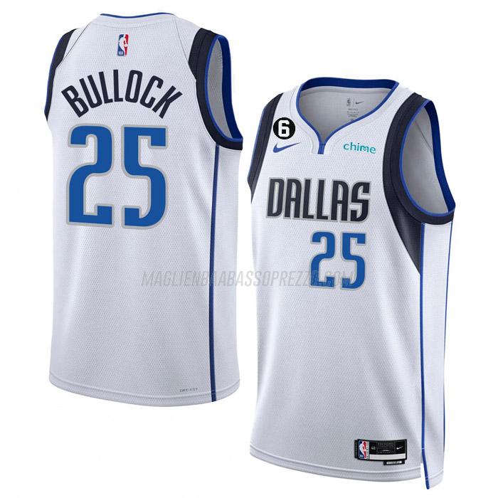 maglia reggie bullock dallas mavericks di 25 uomo association edition 2023 bianco