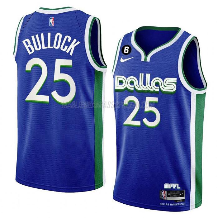 maglia reggie bullock dallas mavericks di 25 uomo city edition 2023 blu