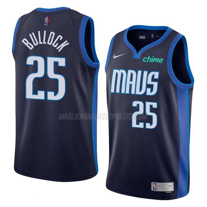 maglia reggie bullock dallas mavericks di 25 uomo earned edition 2022 blu navy