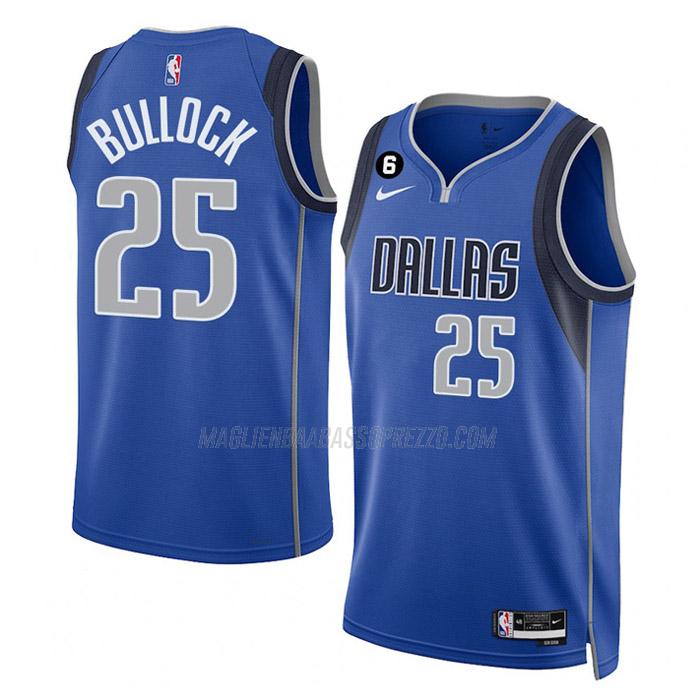 maglia reggie bullock dallas mavericks di 25 uomo icon edition 2023 blu