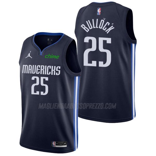 maglia reggie bullock dallas mavericks di 25 uomo statement edition 2022 blu navy