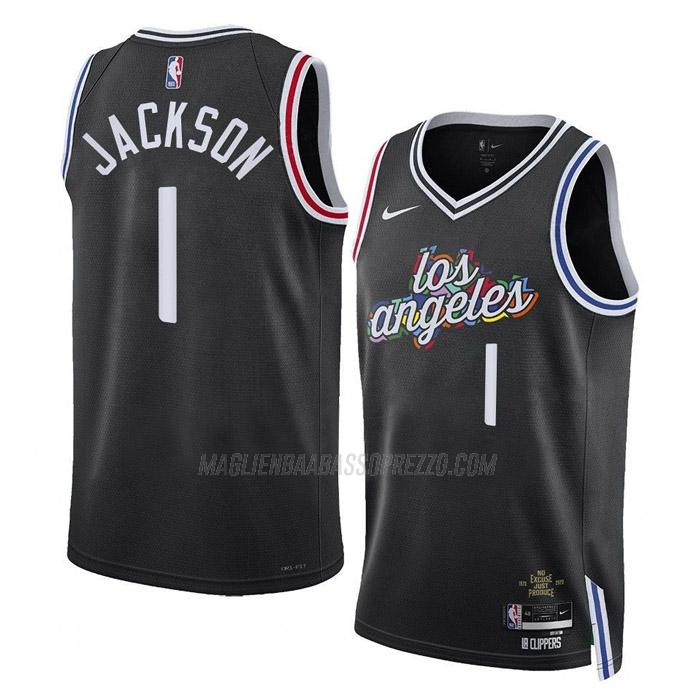 maglia reggie jackson los angeles clippers di 1 uomo city edition 2023 nero