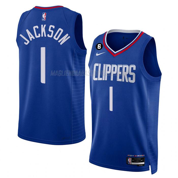 maglia reggie jackson los angeles clippers di 1 uomo icon edition 2023 blu