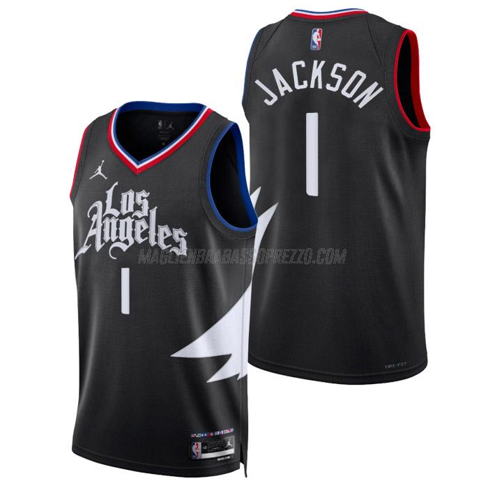 maglia reggie jackson los angeles clippers di 1 uomo statement edition 2023 nero