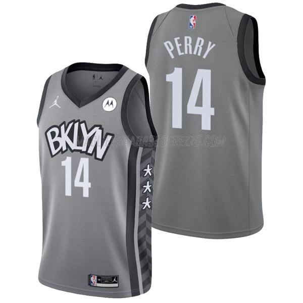 maglia reggie perry brooklyn nets di 14 uomo statement edition 2022 grigio