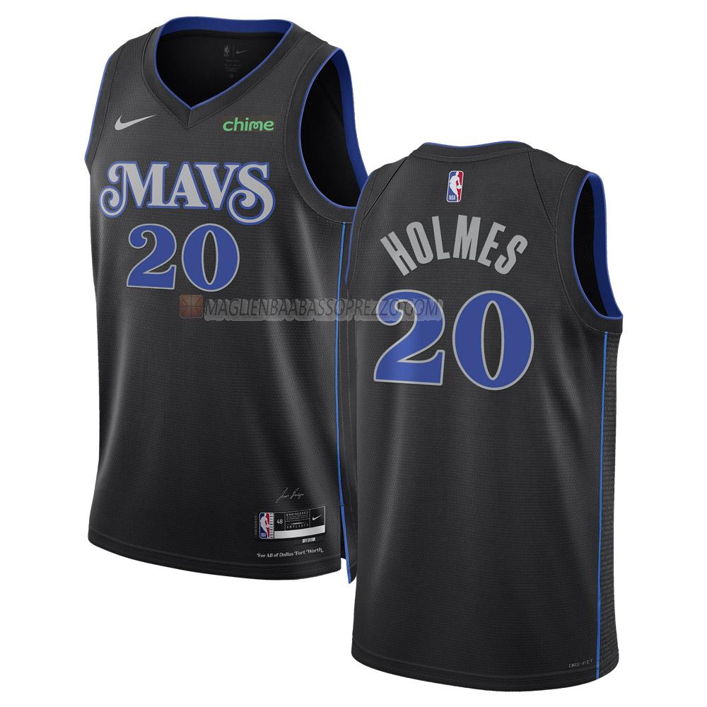 maglia richaun holmes dallas mavericks di 20 uomo city edition 2023-24 nero