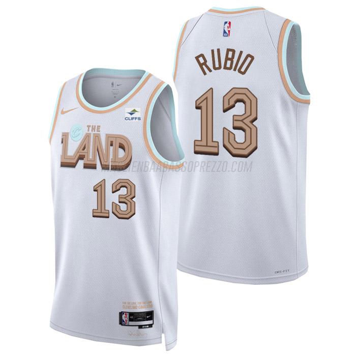 maglia ricky rubio cleveland cavaliers di 13 uomo city edition 2023 bianco