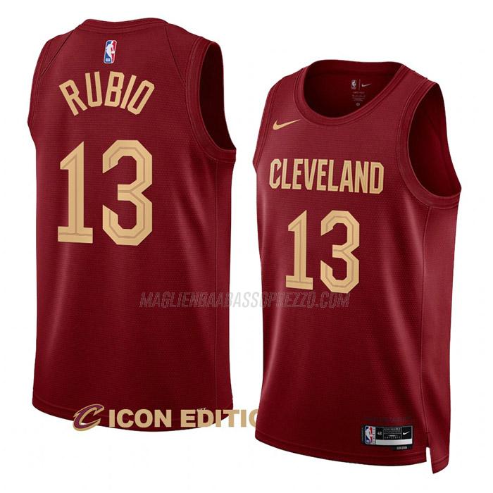 maglia ricky rubio cleveland cavaliers di 13 uomo icon edition 2023 rosso