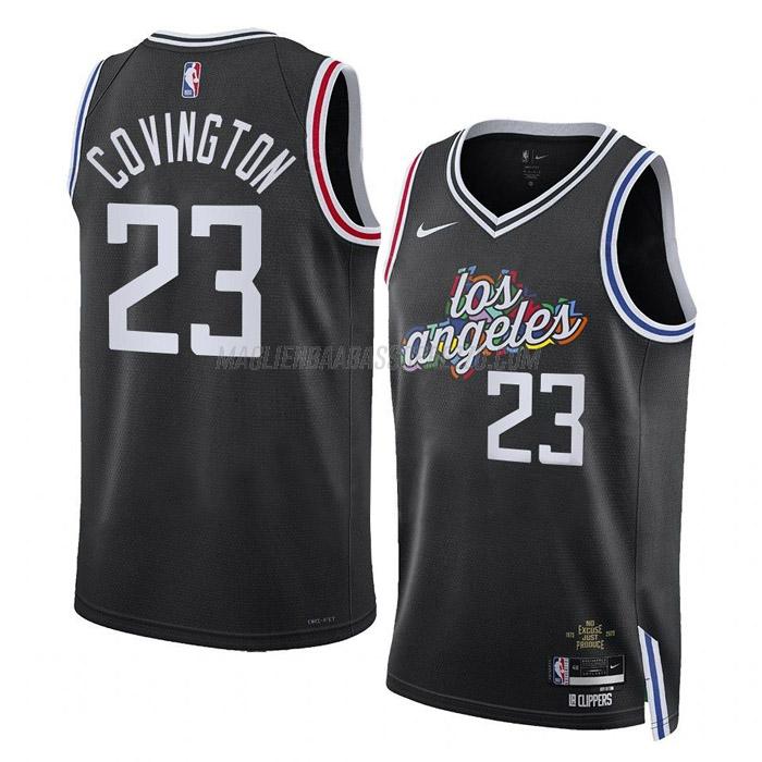 maglia robert covington los angeles clippers di 23 uomo city edition 2023 nero