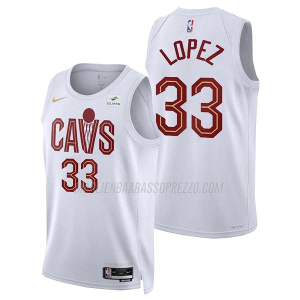 maglia robin lopez cleveland cavaliers di 33 uomo association edition 2023 bianco